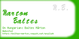 marton baltes business card
