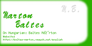 marton baltes business card
